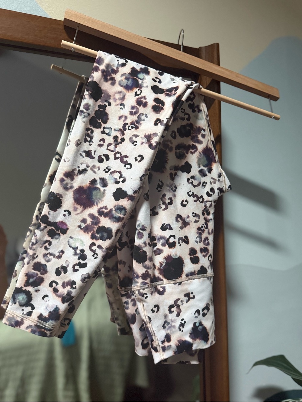 Spiritual Gangster Cream Black Purple leggings- XS